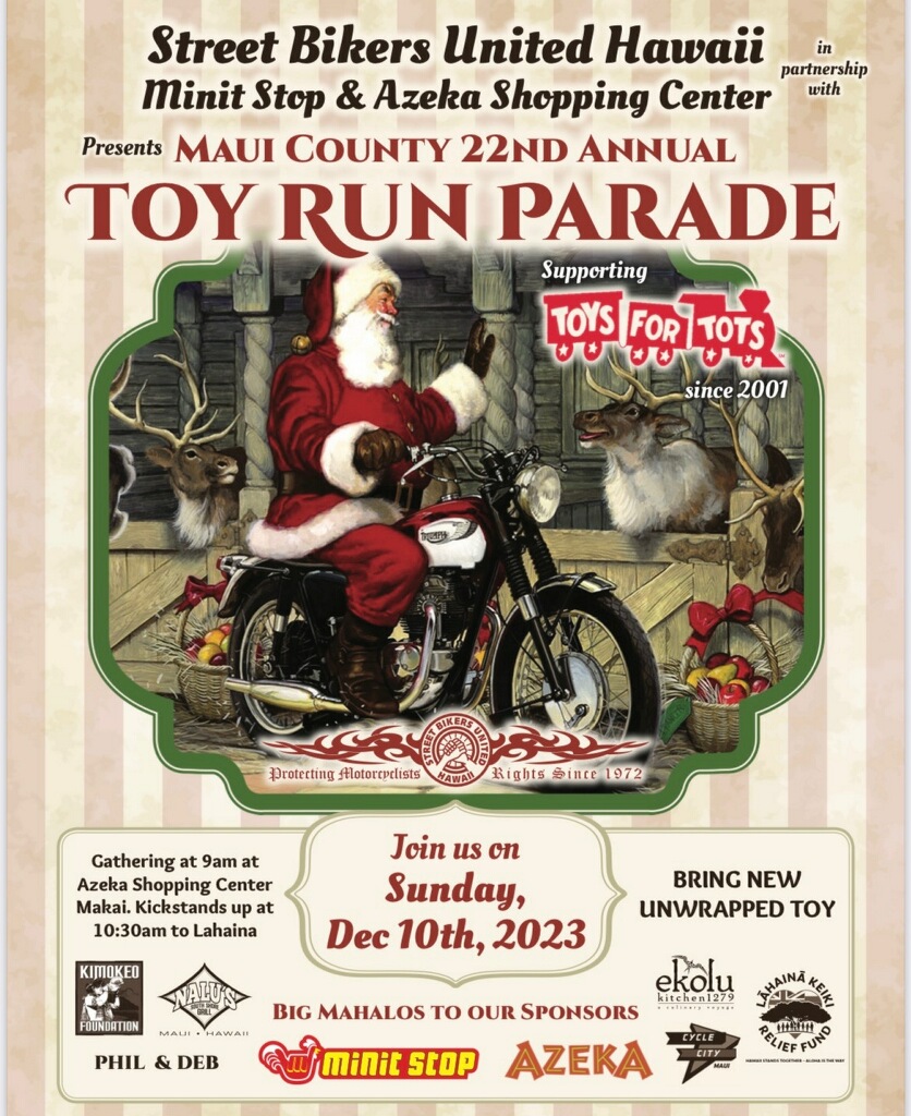 2023 Maui Toys for Tots Poster for Motorcycle event